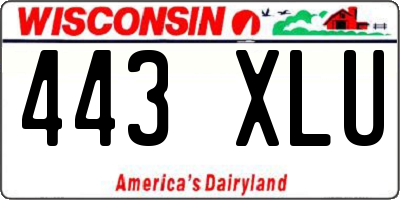 WI license plate 443XLU