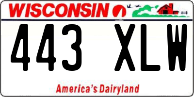 WI license plate 443XLW