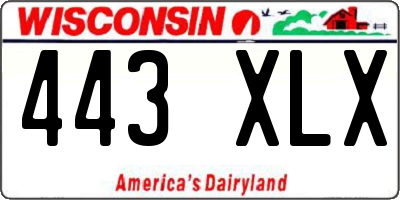 WI license plate 443XLX