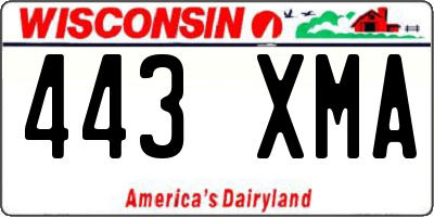WI license plate 443XMA