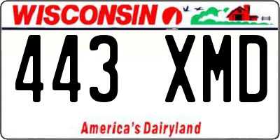 WI license plate 443XMD