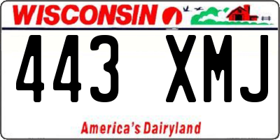 WI license plate 443XMJ