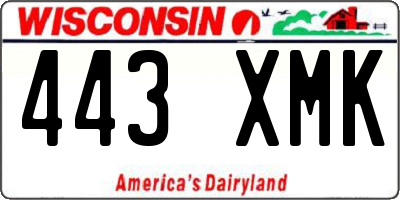 WI license plate 443XMK