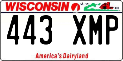 WI license plate 443XMP