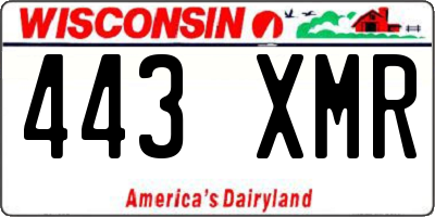 WI license plate 443XMR