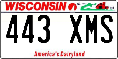 WI license plate 443XMS