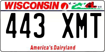 WI license plate 443XMT