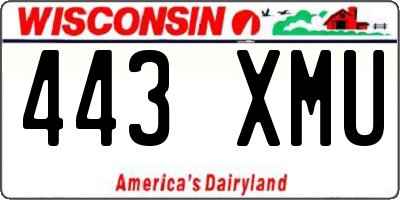 WI license plate 443XMU