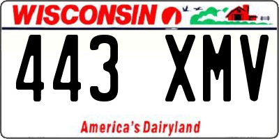 WI license plate 443XMV