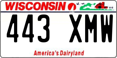 WI license plate 443XMW