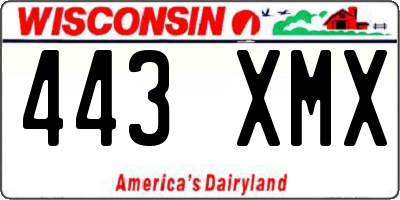 WI license plate 443XMX
