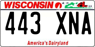 WI license plate 443XNA