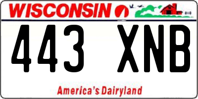 WI license plate 443XNB
