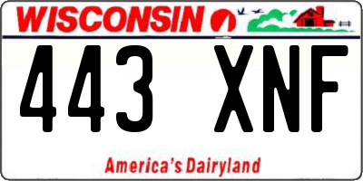 WI license plate 443XNF