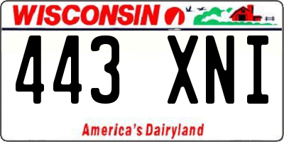 WI license plate 443XNI