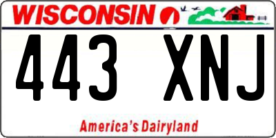 WI license plate 443XNJ