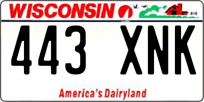WI license plate 443XNK