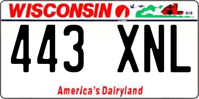 WI license plate 443XNL