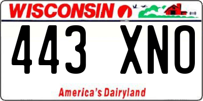 WI license plate 443XNO