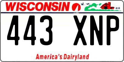 WI license plate 443XNP