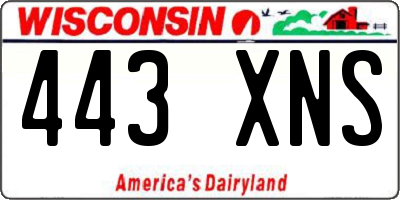 WI license plate 443XNS