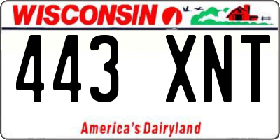 WI license plate 443XNT