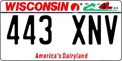 WI license plate 443XNV
