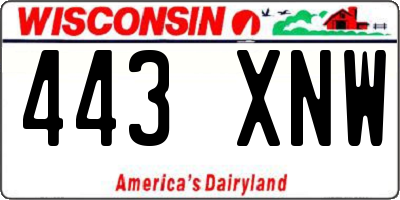 WI license plate 443XNW
