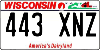 WI license plate 443XNZ