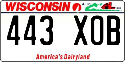 WI license plate 443XOB