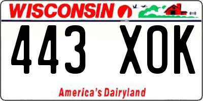 WI license plate 443XOK