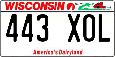 WI license plate 443XOL
