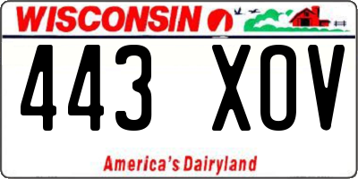 WI license plate 443XOV
