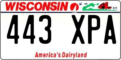 WI license plate 443XPA
