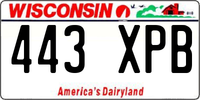 WI license plate 443XPB