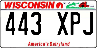 WI license plate 443XPJ