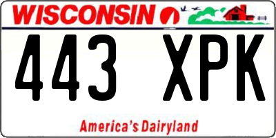 WI license plate 443XPK