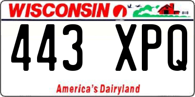 WI license plate 443XPQ