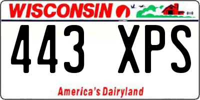 WI license plate 443XPS