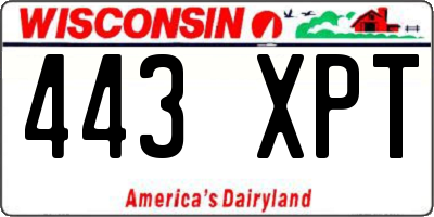 WI license plate 443XPT