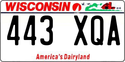 WI license plate 443XQA