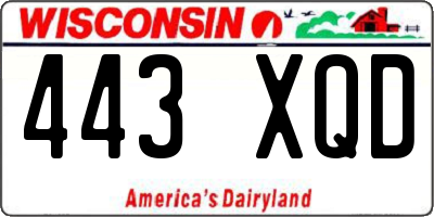 WI license plate 443XQD