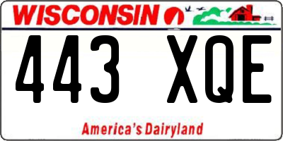 WI license plate 443XQE