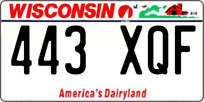 WI license plate 443XQF