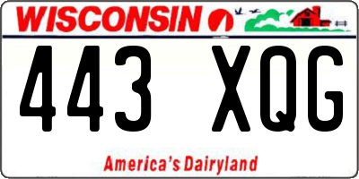 WI license plate 443XQG