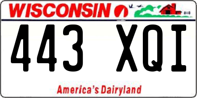 WI license plate 443XQI