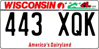 WI license plate 443XQK
