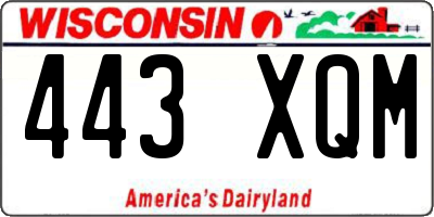 WI license plate 443XQM