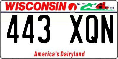 WI license plate 443XQN
