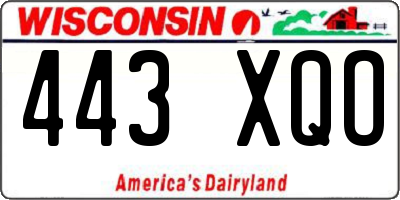 WI license plate 443XQO